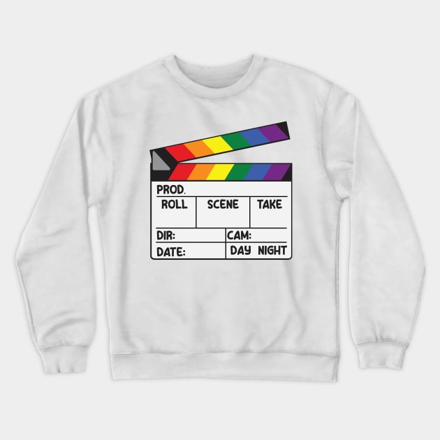 Film Slate - Rainbow Pride Crewneck Sweatshirt by LaLunaWinters